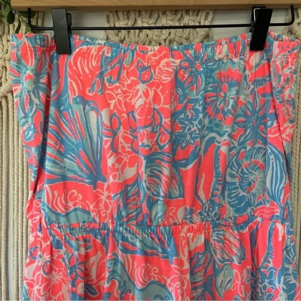 LILLY PULITZER Summer Siren Pink Sun Ray 100% Cotton‎ Windsor Dress Large - Picture 5 of 9